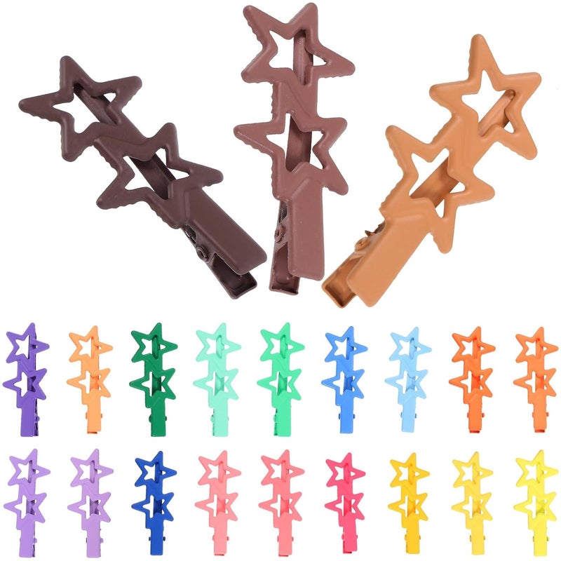 Candy Color Gradient Metal Duckbill Hair Clips Set 21pcs For Women Teens - Image 1